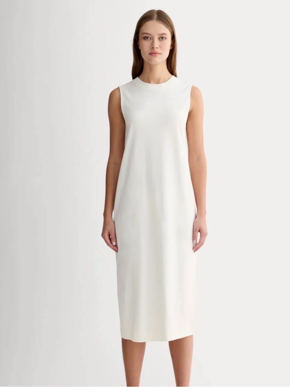 Everlane cream Sleeveless Weekend Tank Dress Midi Length Oversized S